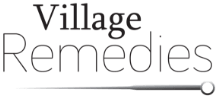 Village Remedies logo with a stylized acupuncture needle, reflecting TCM and acupuncture roots.