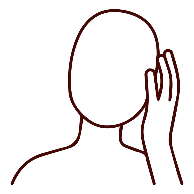 Line drawing of a faceless person holding one hand up, inspired by TCM and acupuncture.