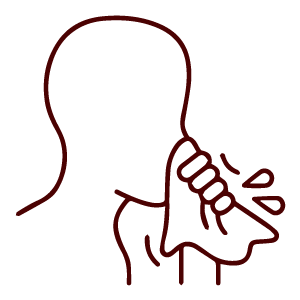 Line drawing of a person sneezing, highlighting TCM and acupuncture for relief.